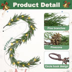 Artgar Christmas Cedar Garland, 6 Ft Prelit Christmas Garland - Image 2