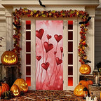 Qilmy Valentine's Day Love Heart Door Cover Washable High Elastic Fabric Waterproof Front Festive Door Cover for Home, Indoor Outdoor Party Decoration,35 x 79 Inch - Image 5