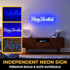 Happy Hanukkah Sign Neon LED for Wall Decor – Blue Hanukkah Lights Indoor, Easy to Hang Hanukkah Wall Decor & Light for Home, Window, and Party Decor - Image 3