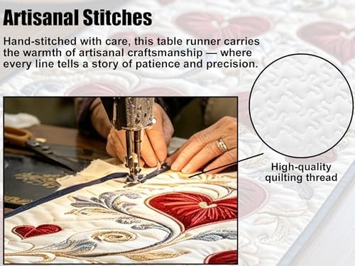 Quilted Table Runner 3D Floral Home Decor for Dining Table (H02,14x48) - Image 2