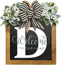 16'' Personalized Last Name Welcome Sign, Door Wreaths for Front Door Outside, Spring Wreath for Front Door Decor, Farmhouse New Home Gifts for Home (D) by Jxueych