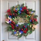 Garvee 18 in Prelit Christmas Wreaths for Front Door, Battery Operated by Garvee