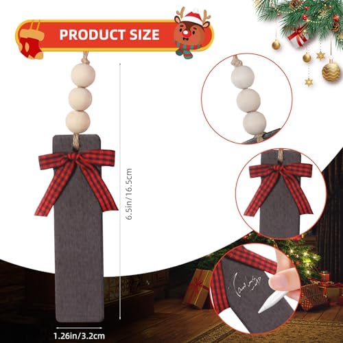 19.5 inch Personalized Burlap Christmas Stockings，Blank Wooden Tags DIY Name,Holiday Party Decor（12Pcs） - Image 3