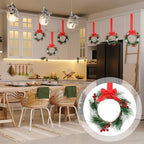 Crowye 18 Pcs Mini Christmas Wreaths Kitchen Cabinet Door, Red - Image 6