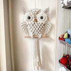 Bohemian Owl Macramé Wall Hanging Pack Of 2-12 x 23 Inch, Off White - Image 5