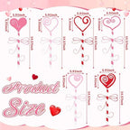 6 Pcs 14.6" Valentine's Day Metal Yard Stakes Large Metal Heart Garden Stakes Red Pink Planter Sign for Valentines Day Flower Pot Porch Patio Walkway Lawn Outdoor Decoration - Image 3