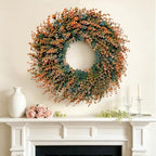 Fall Wreath for Front Door 26 inch Eucalyptus Leaves UV Resistant - Image 4