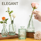 Sage Green Glass Bud Vases Set of 10, Wedding Table Centerpiece - Image 6