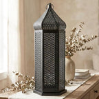 Vela Lanterns Decorative Indoor Tall Black Floor Lantern, Extra Large by VelaCandleLanterns