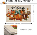 Welcome Fall Pumpkin Decorative Front Door Mat, Autumn Wreath - Image 3