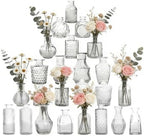 Petal Petite Small Clear Glass Bud Vase Set of 24 for Wedding Centerpieces by PetalPetite