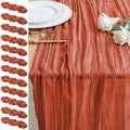 Cheesecloth Table Runner 10FT 12Pcs Terracotta Boho Gauze Sheer Runners by Xiomot