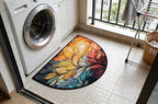Abstract Leaf Door Mat for Outdoor Indoor Welcome Mat Half Round Doormat Entryway Rug 24" x 36" Door Mats for Home - Image 6