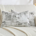 FUTEI Pack of 2 Faux Cashmere Throw Pillow Covers 12x20 Inch,Black White by FUTEI