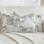FUTEI Pack of 2 Faux Cashmere Throw Pillow Covers 12x20 Inch,Black White by FUTEI