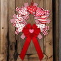 Suncalla Valentine's Day Wreath 14'' Love Heart Wreath with 3D Heart Ornaments for Front Door 24'' Long Window Porch Home Wedding Festival Celebration Wall Decorations(Bow) by Unknown