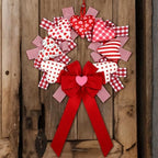 Suncalla Valentine's Day Wreath 14'' Love Heart Wreath with 3D Heart Ornaments for Front Door 24'' Long Window Porch Home Wedding Festival Celebration Wall Decorations(Bow) by Unknown