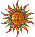 16 Inch Colorful Sun Face Metal Wall Decor, Indoor Outdoor Hanging Art for Farmhouse Patio Yard Bedroom by LimygusHomeGarden