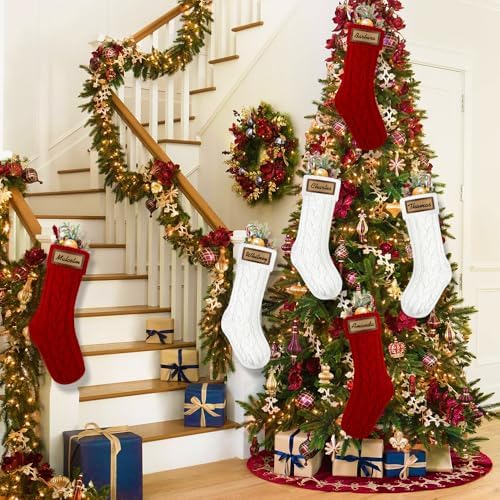 XOYTN 6 Pack Personalized Christmas Stockings,18” Knitted Hanging Stocking - Image 7