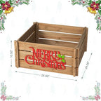 Glitzhome 24" L Wooden Tree Collar, Christmas Tree Base Cover, Farmhouse Merry Christmas Crate Collar Decorative Christmas Tree Skirt Collar Christmas Tree Collar for 7.5ft Tree - Image 3