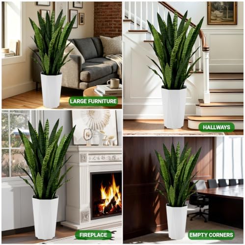 4FT Large Fake Snake Plant,Potted Sansevieria Artificial Plants - Image 7