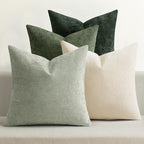 MIULEE Soft Decorative Chenille Pillow Covers Green 16x16 Pack of 4 by MIULEE