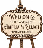 Personalized Romantic Manor Wedding Welcome Sign - Custom 3D Wood Ceremony Entrance & Reception Board for Luxury Mansion, Chapel or Vineyard Venue - Multiple Sizes by AydansUniqueFinds
