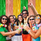 ZATAYE 12 Pack Green Brown Yellow Hawaiian Luau Foil Curtain Decorations - Image 6