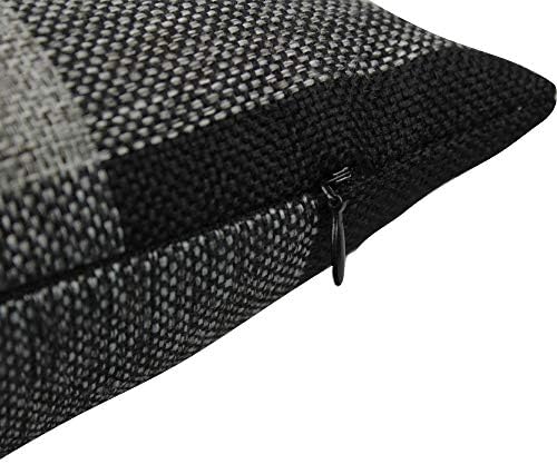 VAKADO Black Grey/Gray Farmhouse Buffalo Plaid Throw Pillow Covers 26x26 Inch Set of 2 Retro Rustic Checkers Decorative Cushion Cases Home Decor for Couch Bed Sofa - Image 3