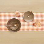Solino Home 100% Linen Table Runner Muskmelon, Gingham Check 14 x 120 in - Image 3