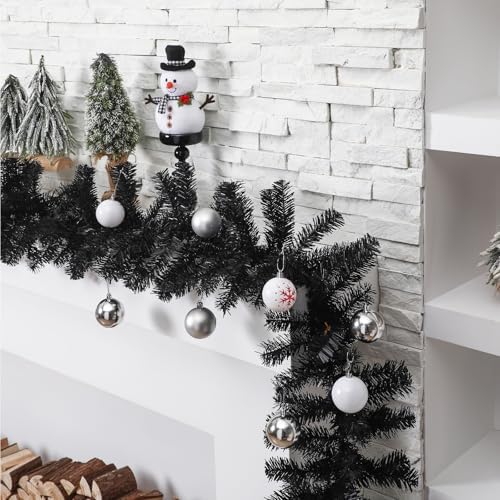 13.2 ft Canadian Pine Artificial Christmas Garland with LED Light, Black - Image 4