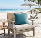 Outdoor/Indoor Sunbrella Throw Pillows Square Set of 2 Pieces 20 inch x 20 inch Spectrum Peacock - Cover Only, Insert Not Included - Image 3