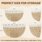 Scalloped Wall Baskets - 2 Pcs Boho Hanging Wall Basket Decor - Image 3