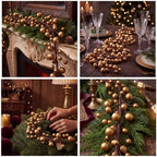 Thiccywoov 12 ft Christmas Wooden Beads Garland, Vintage Xmas Gold - Image 4