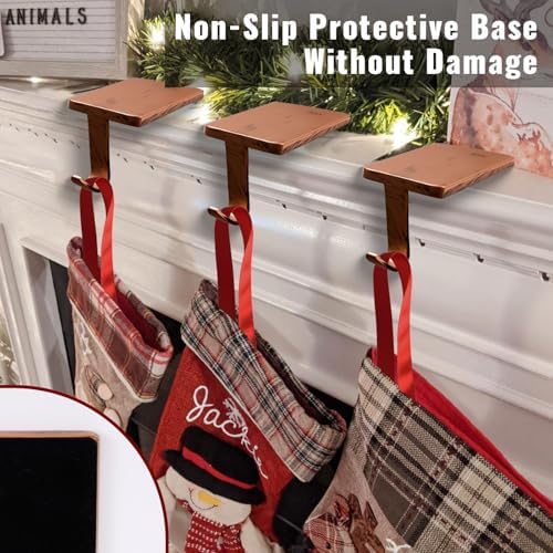Stocking Holders for Mantle - Set 4, Weighted Metal - Christmas Stocking Holder, Stocking Hangers with Non-Slip Protective Pad, Stocking Hangers for Mantel | TV Stand | Staircase | Dresser - Image 6