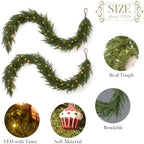 Valery Madelyn 6ft Artificial Norfolk Pine Christmas Garland for Mantle 2PC - Image 3