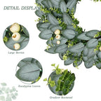 23 Inch Artificial Eucalyptus Wreaths for Front Door, Spring Boxwood Door Wreath with Berries, Summer Green Wreath for Wall Window Porch Farmhouse Wedding Decor All Year Round Indoor Outdoor - Image 3