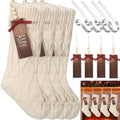 Zubebe 4 Sets 18 in Knitted Christmas Stockings Kit, Metal Stocking Holder and Name Tags Large Knit Xmas Stocking with Marker Pen for Family Holiday Xmas Party Fireplace Mantel Decor by Zubebe