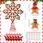 Halfchet 43 Pcs Gingerbread Ornaments for Christmas Tree Ribbon Candy Gingerbread Figurine Pendants Santa Claus Christmas Tree Red and White Hanging Decorations Ornaments for Holiday Party - Image 2