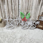 Tis The Season Holly Leaf Neon Sign, Custom Christmas Winter Season LED Neon Light, Home Wall Decor, Thanksgiving Xmas Holiday Party Decor Christmas Gift - Image 4