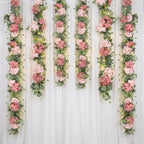 Artificial Hydrangea Flower Garland with Eucalyptus & Baby’s Breath 2PCS 6FT Floral Vines Greenery Garland for Mantel Wedding Arch Table Centerpiece Coastal Home Outdoor Decor (2, Dusty Rose&Pink) - Image 6