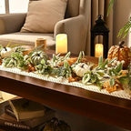 Waipfaru Fall Decor, Fall Garland for Mantle, Autumn Garland with Lights - Image 5