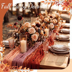 Remagr 12 Pcs Gradient Terracotta Cheesecloth Gauze Table Runners - Image 2