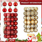 Shappy 216 Pcs Mini Christmas Ball Ornament 1.18 Inch,Red, Gold - Image 2