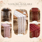 White Lace Table Runner with Floral Embroidered (6pcs, 28”x118”) - Image 5