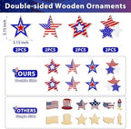 4th of July Decorations, 2 Pack 24 Inch Fourth of July Decorations Patriotic Tree with 8 Wooden Ornaments, USB/Battery Operated Red White Blue Lights Independence Day July 4th Decorations for Home - Image 5