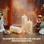 kakoya Flameless LED Candles with Timer 5 Pc Flickering Flameless Candles for Romantic Ambiance and Home Decoration Stable Acrylic Shell,with Embedded Star String，Battery Operated Candles（White） - Image 3