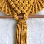 Bohemian Owl Macramé Wall Hanging Pack Of 2-12 x 23 Inch - Handcrafted Boho Home Décor with Natural Elements - Boho Chic Accent for Home, Office, or Living Room (Mustard) - Image 5