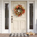 22" Berry Branches Fall Wreath with Colorful Mixed Leaves, Flowers & Twigs - Image 2