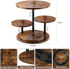 4 Tier Rotating Wooden Cupcake Tower Stand, Round 360° Rotatable Dessert Tiered Tray Display Holds 50 Cupcakes, Farmhouse Cake Cookie Stand for Wedding Birthday Baby Shower Tea Party Dessert Table - Image 2